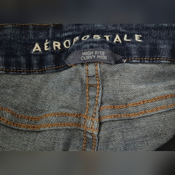 Aeropostale Blue Jean Shorts High-Waisted Casual - Picture 6 of 7